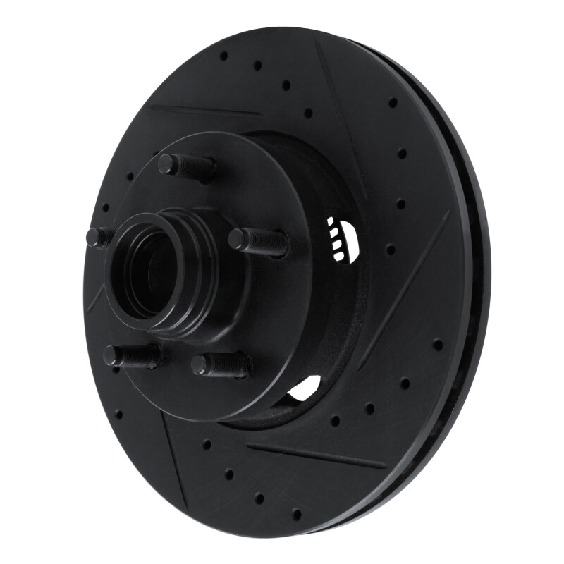 Ford Ranger Brake Rotor (1) - Front Right - R1 Concepts - Drilled & Slotted - Black - `06-`12